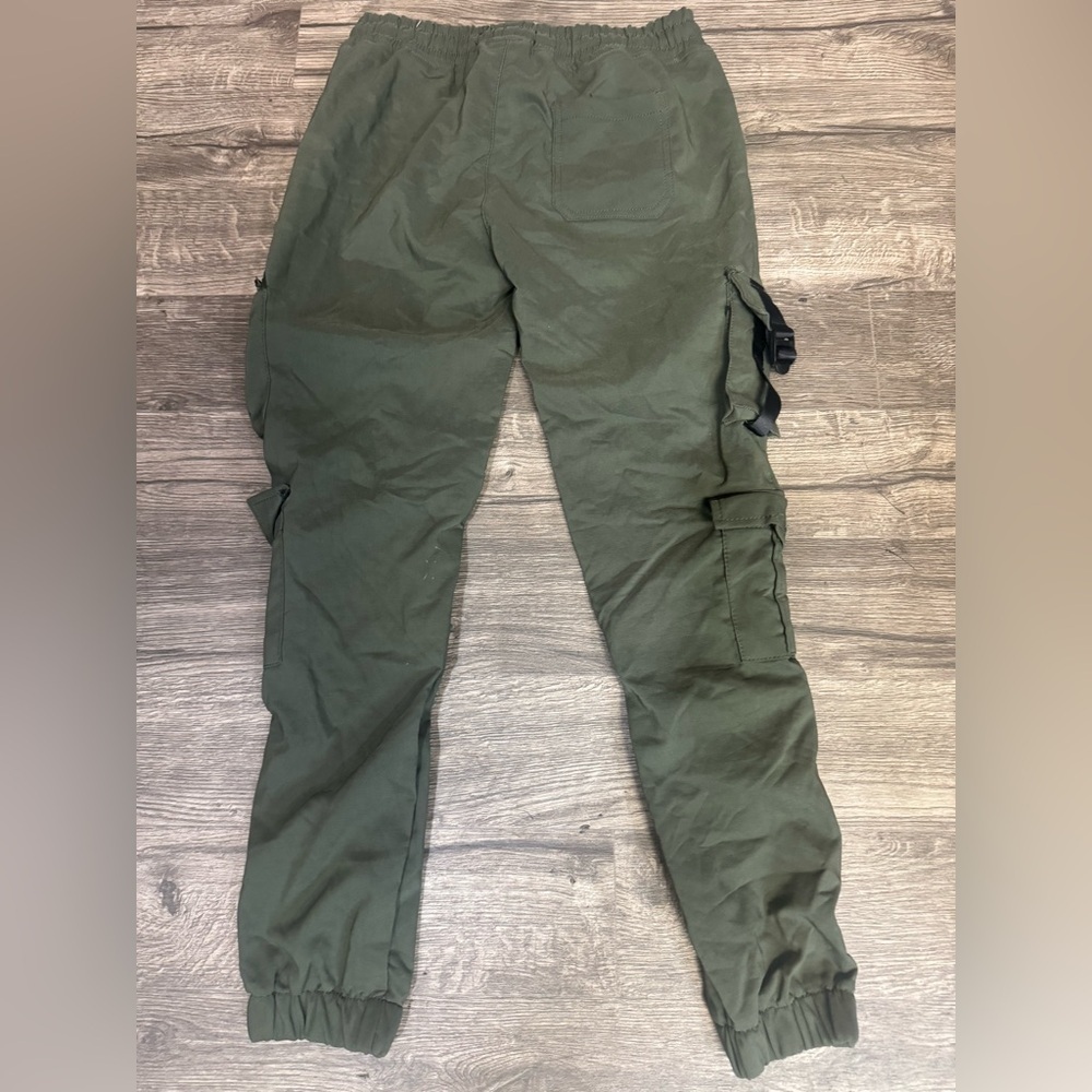 Kids Olive Green Cargo Joggers - Picture 5 of 7
